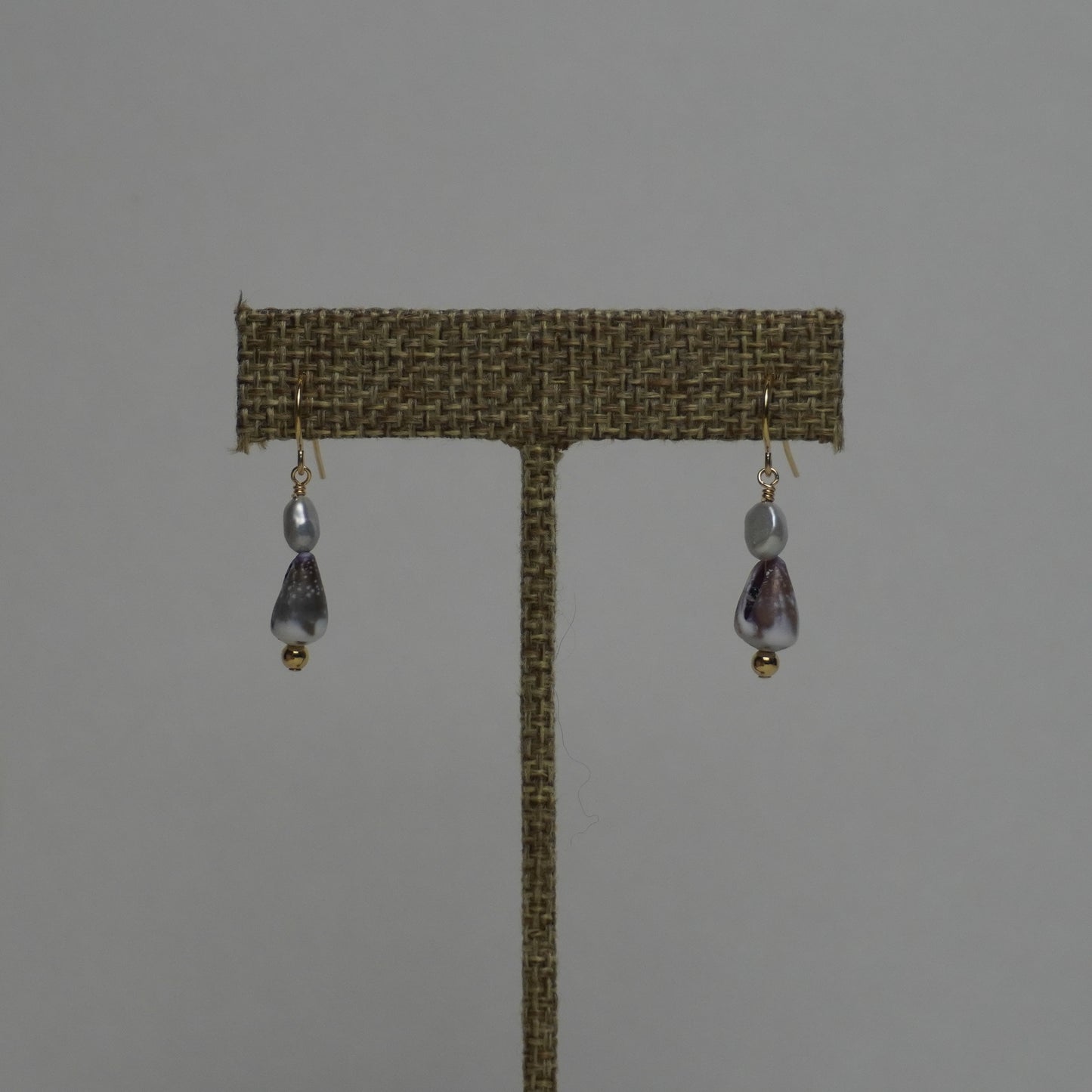 Assorted Cone Shell & Freshwater Pearl Drop Earrings