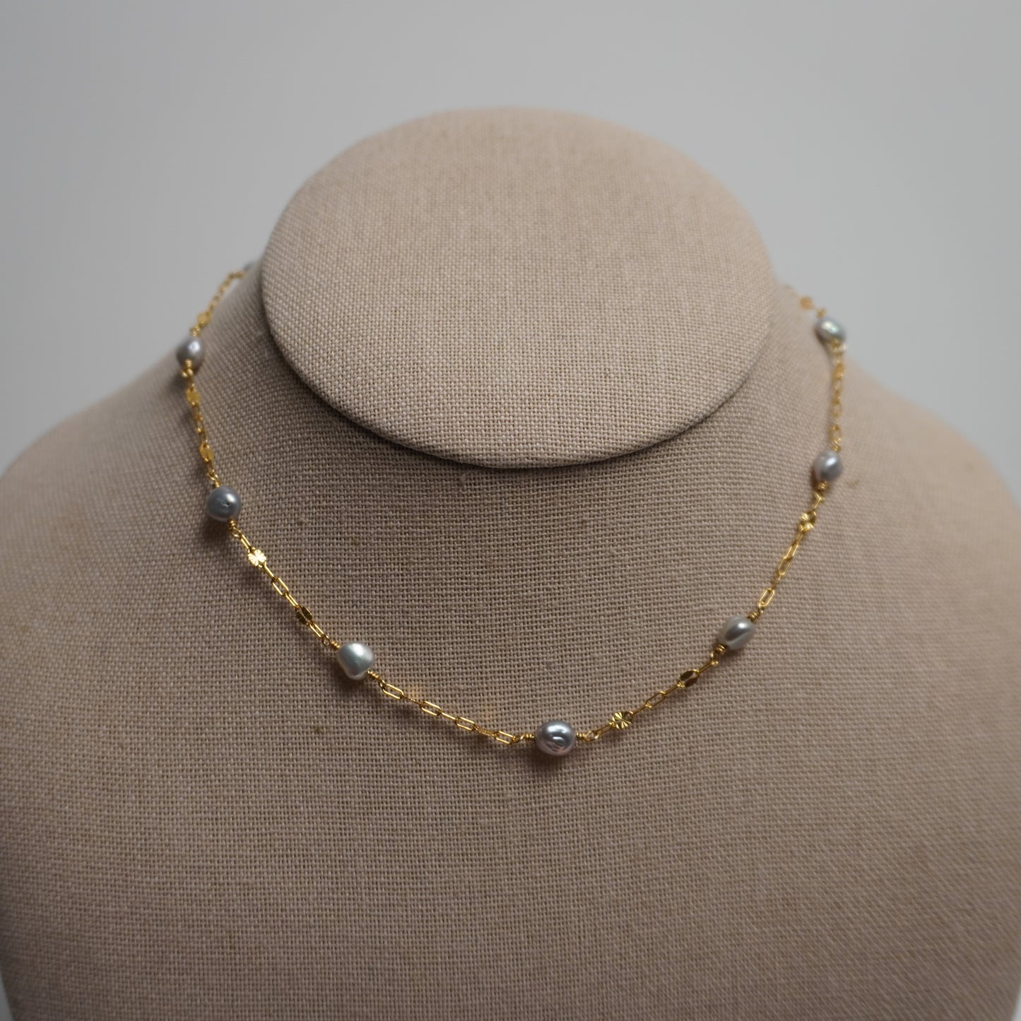 Floating Grey Freshwater Pearl Necklace