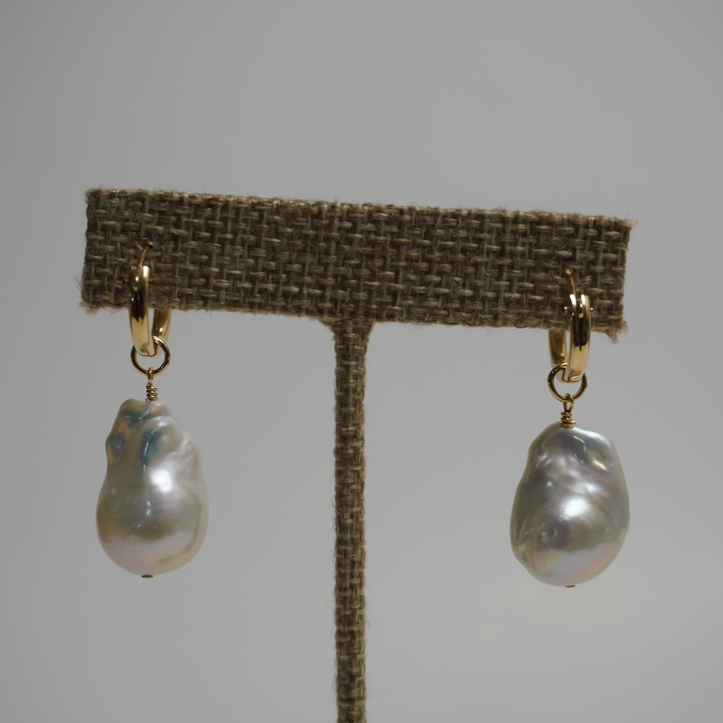 Fireball Pearl Huggie Earrings