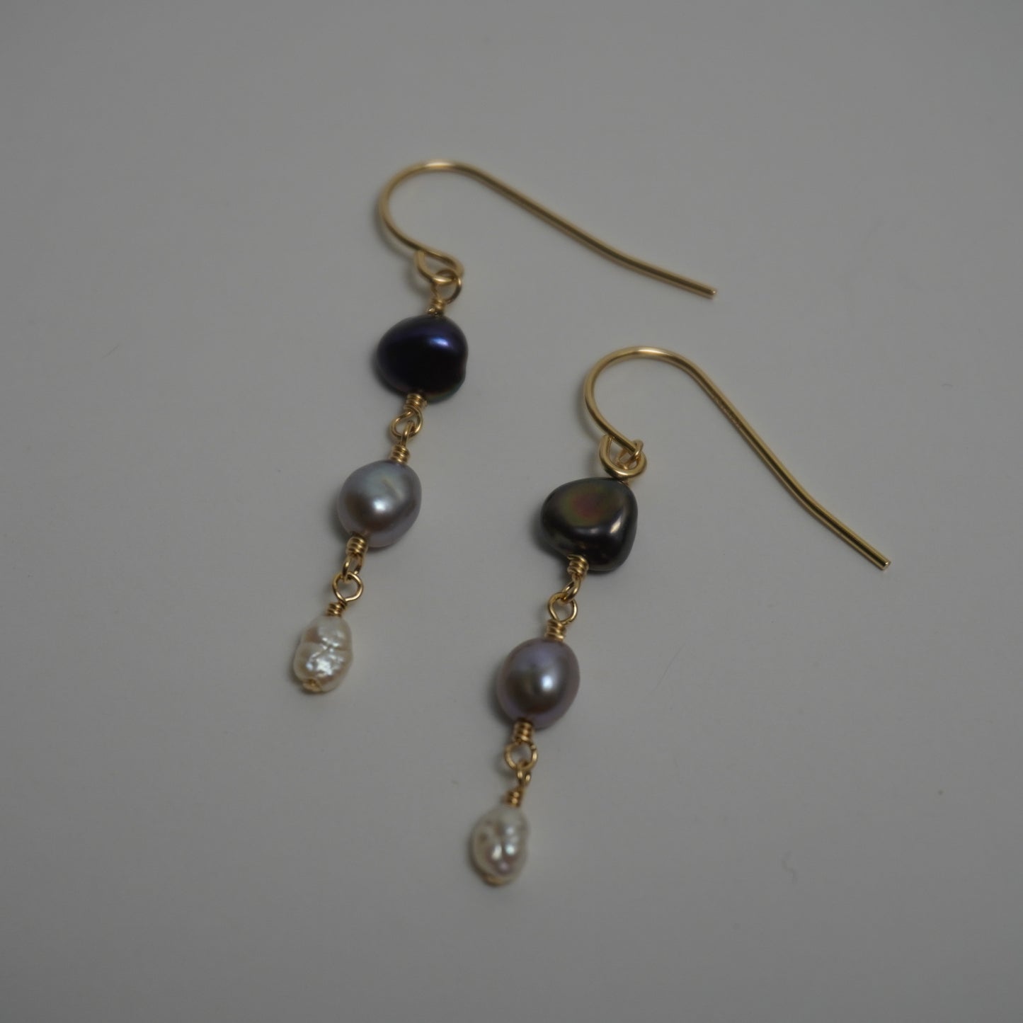 Triple Freshwater Pearl Drop Earrings