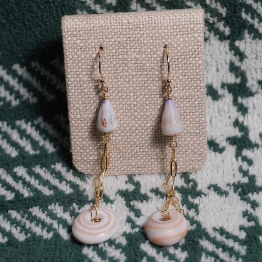 Hawaiian Puka Shell Dangle Earrings