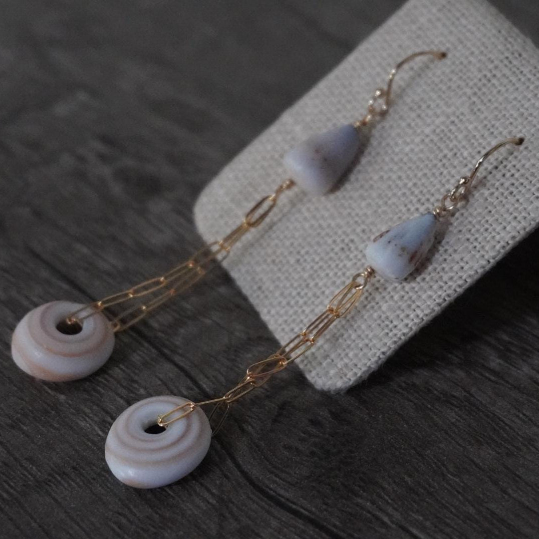 Hawaiian Puka Shell Dangle Earrings