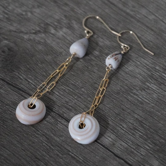 Hawaiian Puka Shell Dangle Earrings