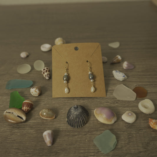 Tiny Tahitian and Freshwater Earrings