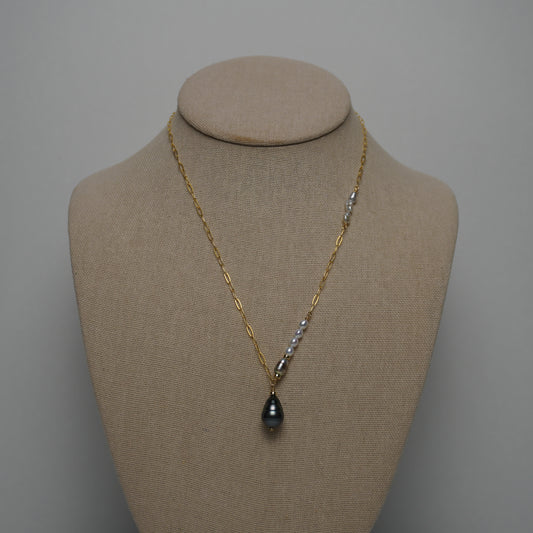 Raven // Mixed Tahitian, Keshi & Freshwater Pearl Necklace – 18"