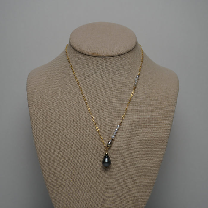 Raven // Mixed Tahitian, Keshi & Freshwater Pearl Necklace – 18"