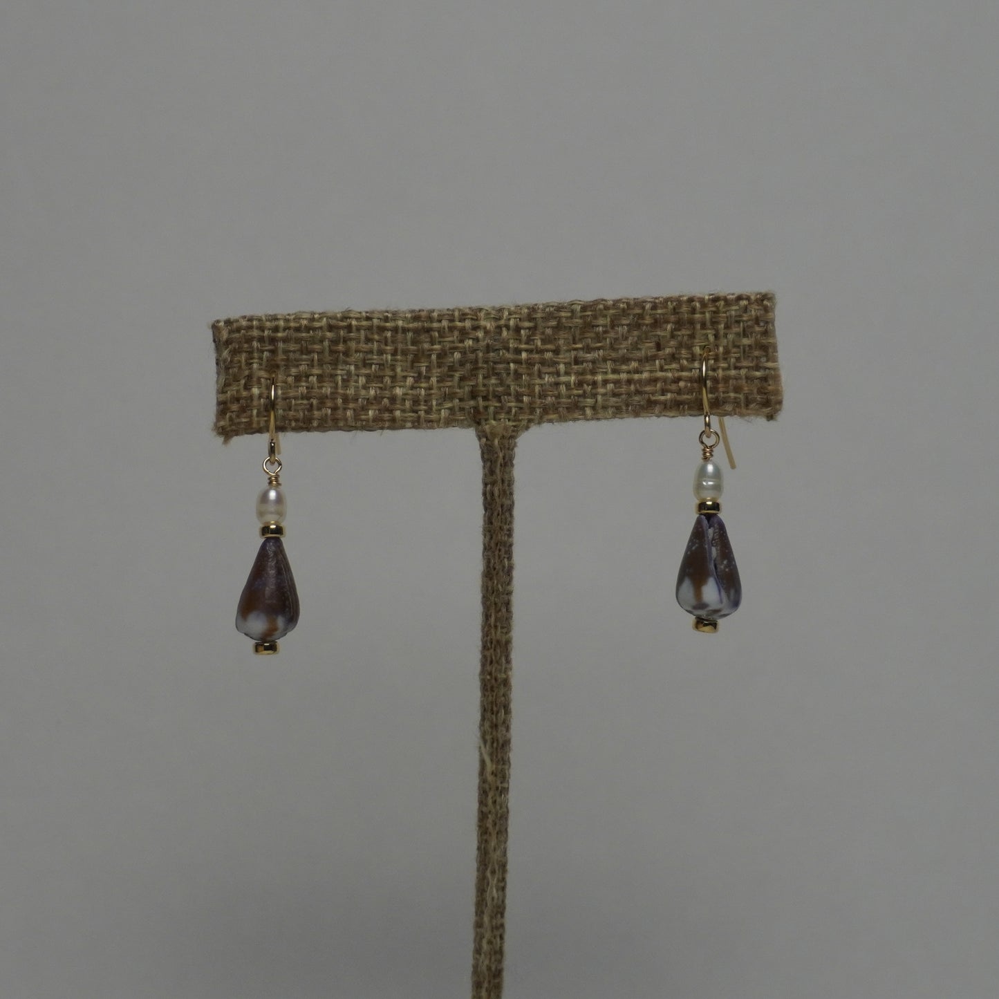 Assorted Cone Shell and Freshwater Pearl Drop Earrings