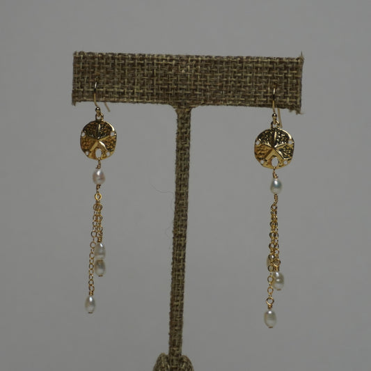 Sand Dollar Pearl Earrings