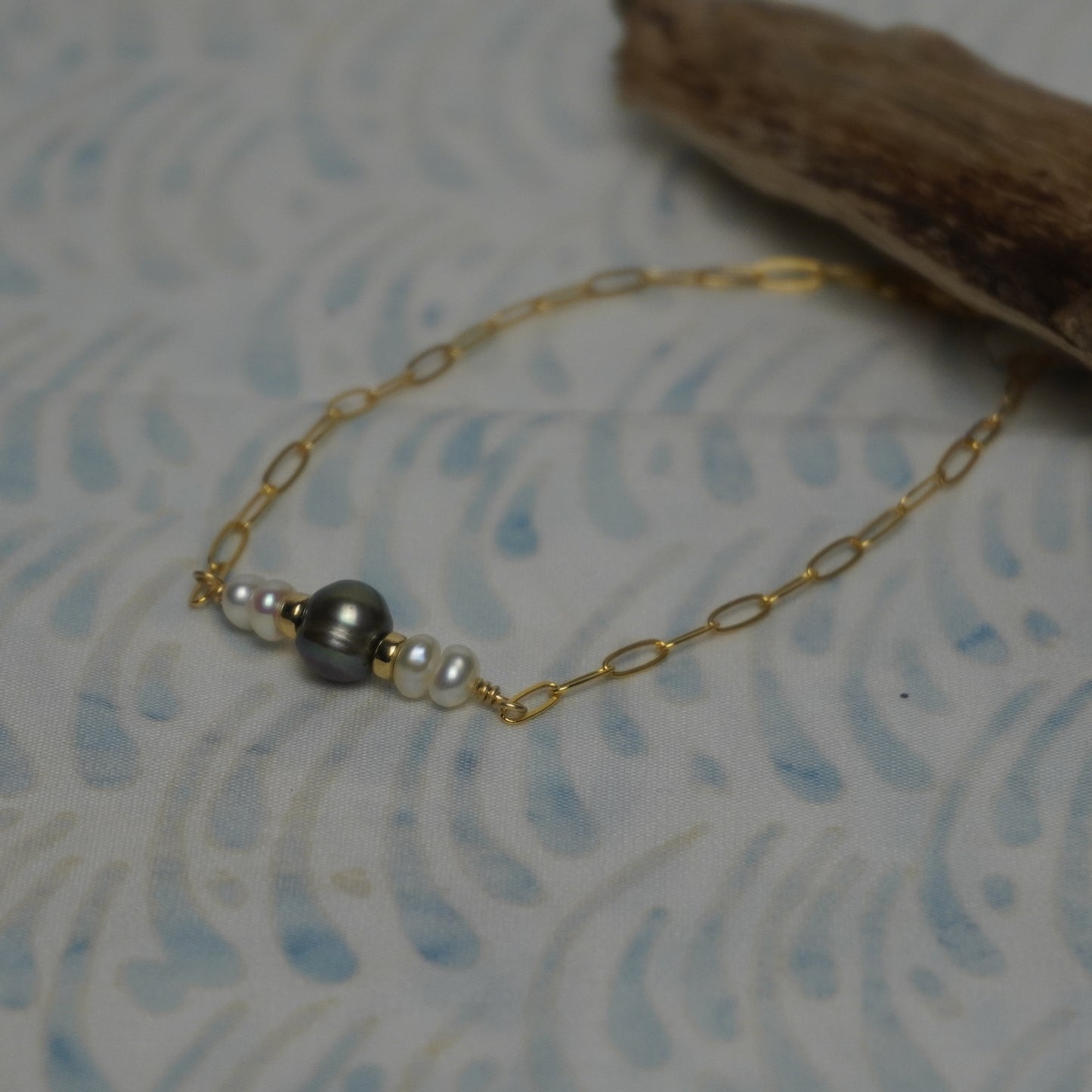 Katie // Mini Rice & Grey Freshwater Pearl Drop Earrings