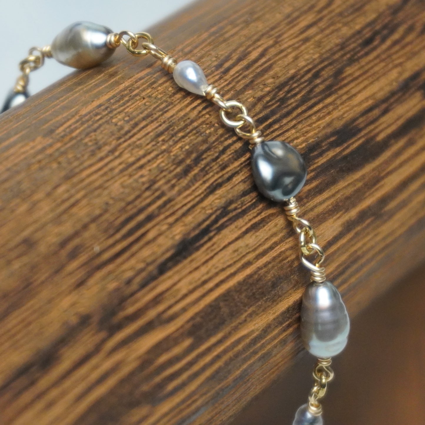 Katie // All Keshi Pearl Statement Bracelet – Gold Fill