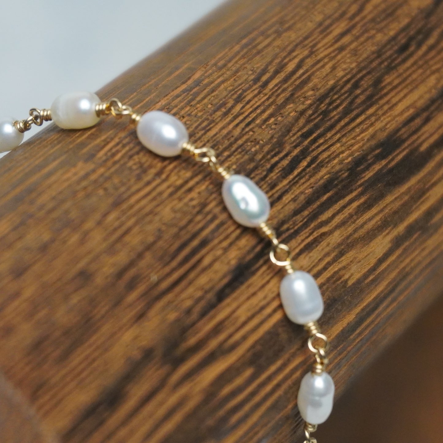 Dainty White Freshwater Pearl Bracelet – Adjustable 6.5" to 8.5"