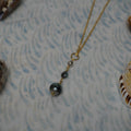 Ellie // Large Tahitian & Mixed Silver-Black Keshi Pearl Necklace – 17"
