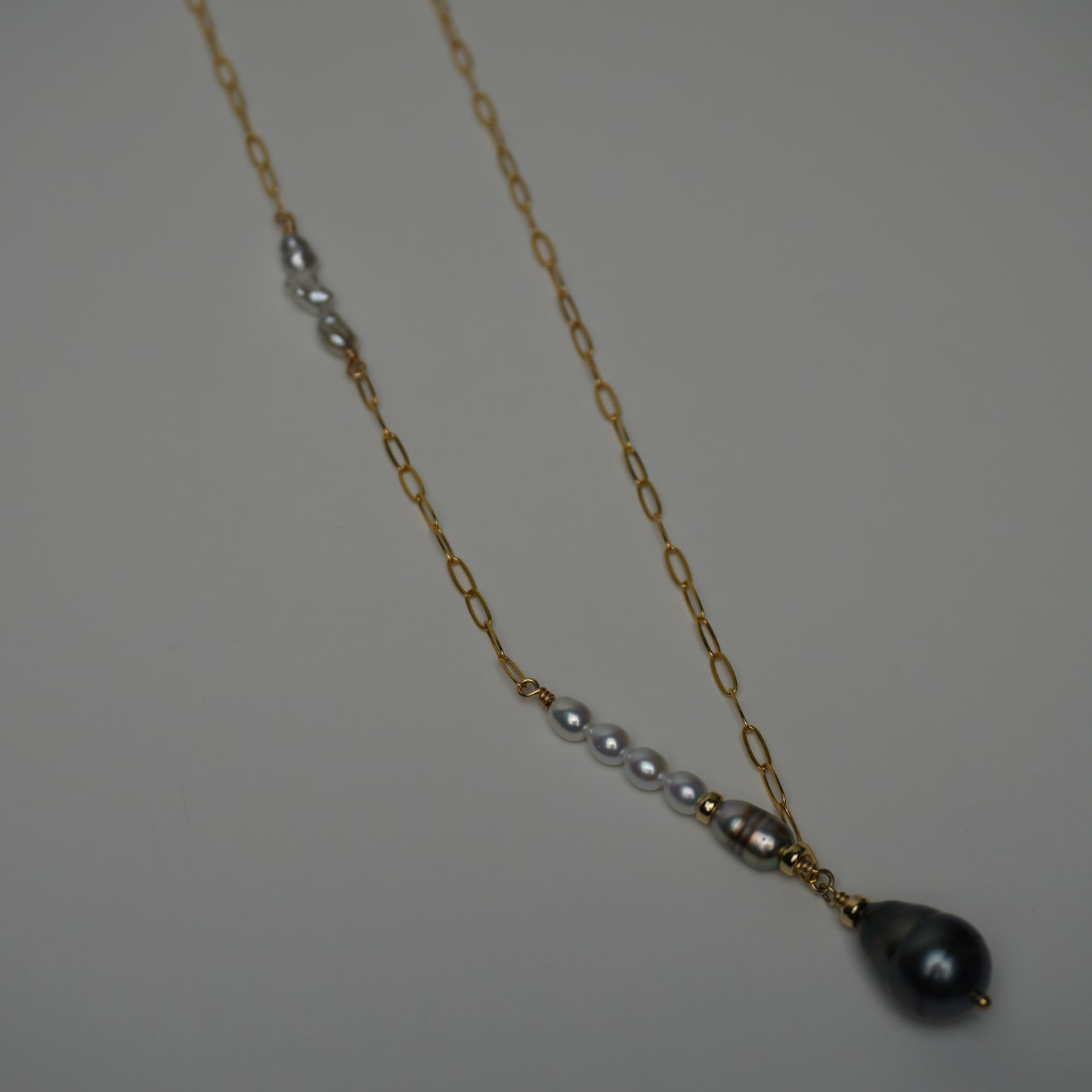 Raven // Mixed Tahitian, Keshi & Freshwater Pearl Necklace – 18"