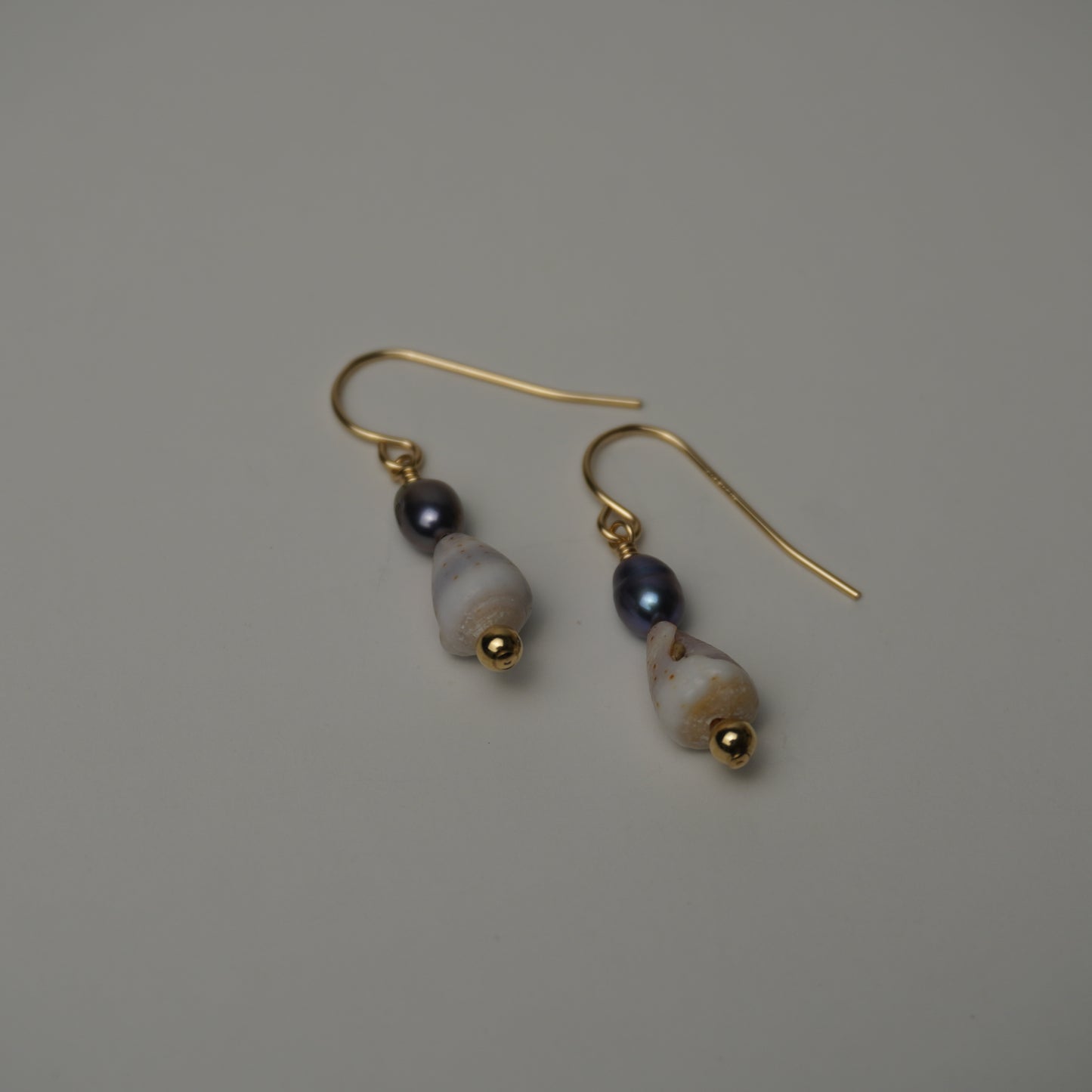 Assorted Cone Shell and Freshwater Pearl Drop Earrings