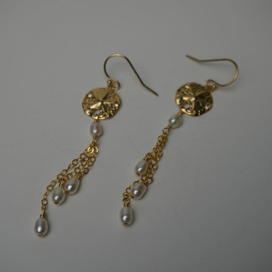 Sand Dollar Pearl Earrings
