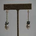 Freshwater & Double Keshi Pearl Dangle Earrings