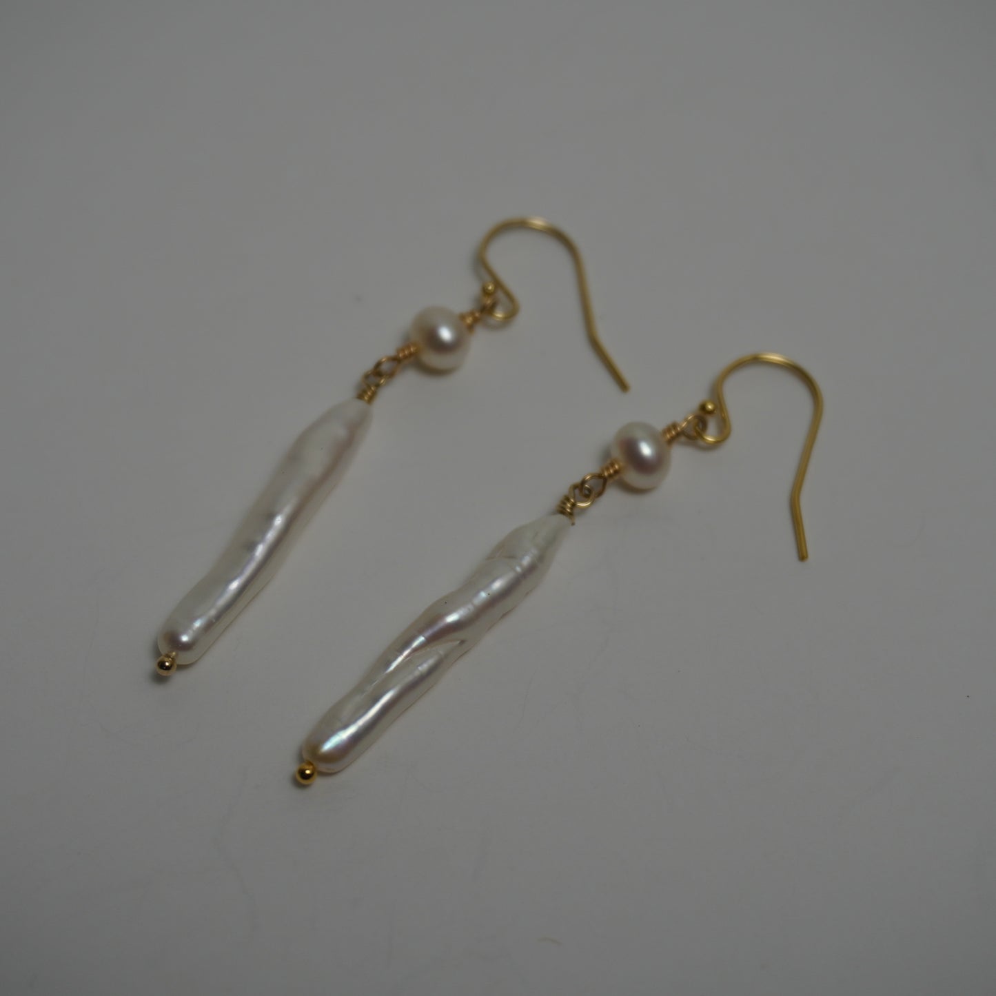 Stick Pearl with Freshwater Pearl Earrings