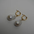 Fireball Pearl Huggie Earrings