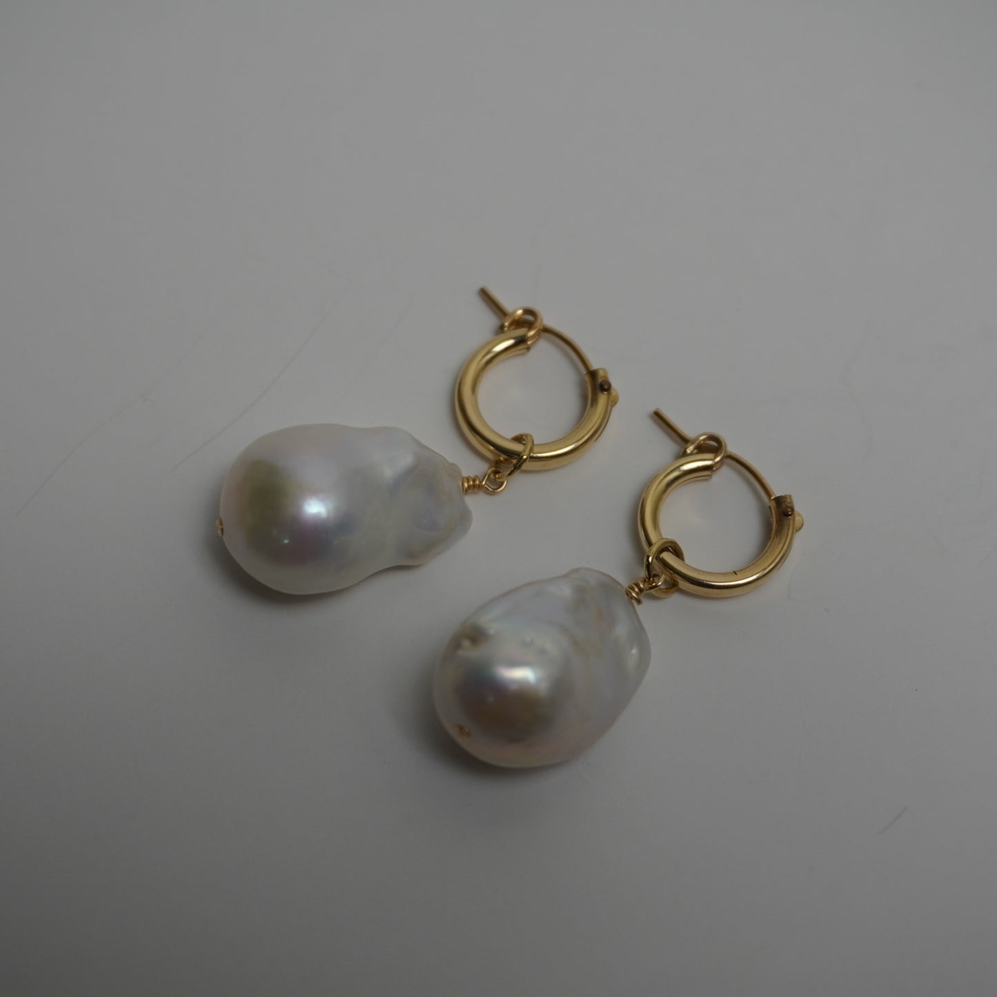 Fireball Pearl Huggie Earrings