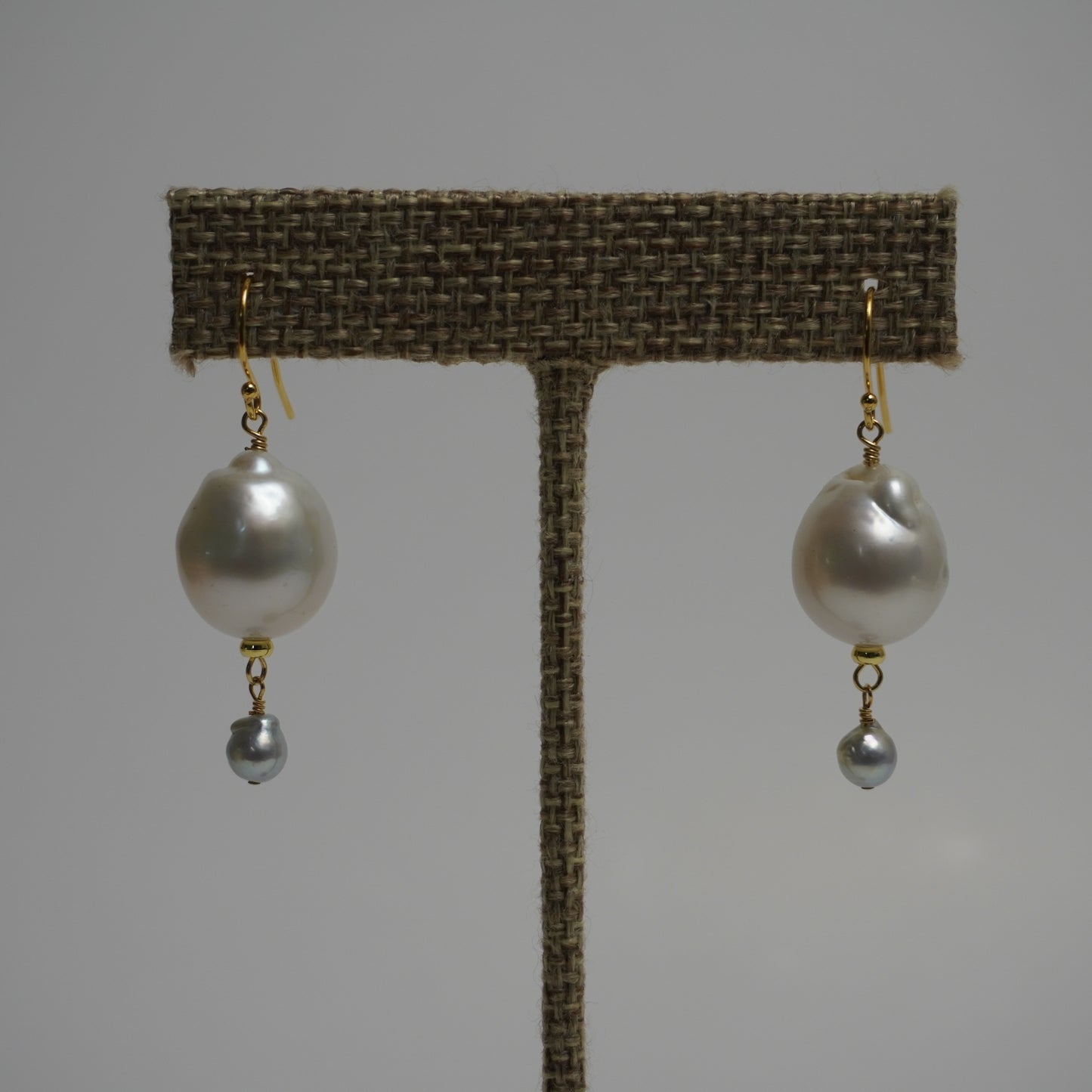 Mikos // White South Sea & Blue Akoya Drop Earrings