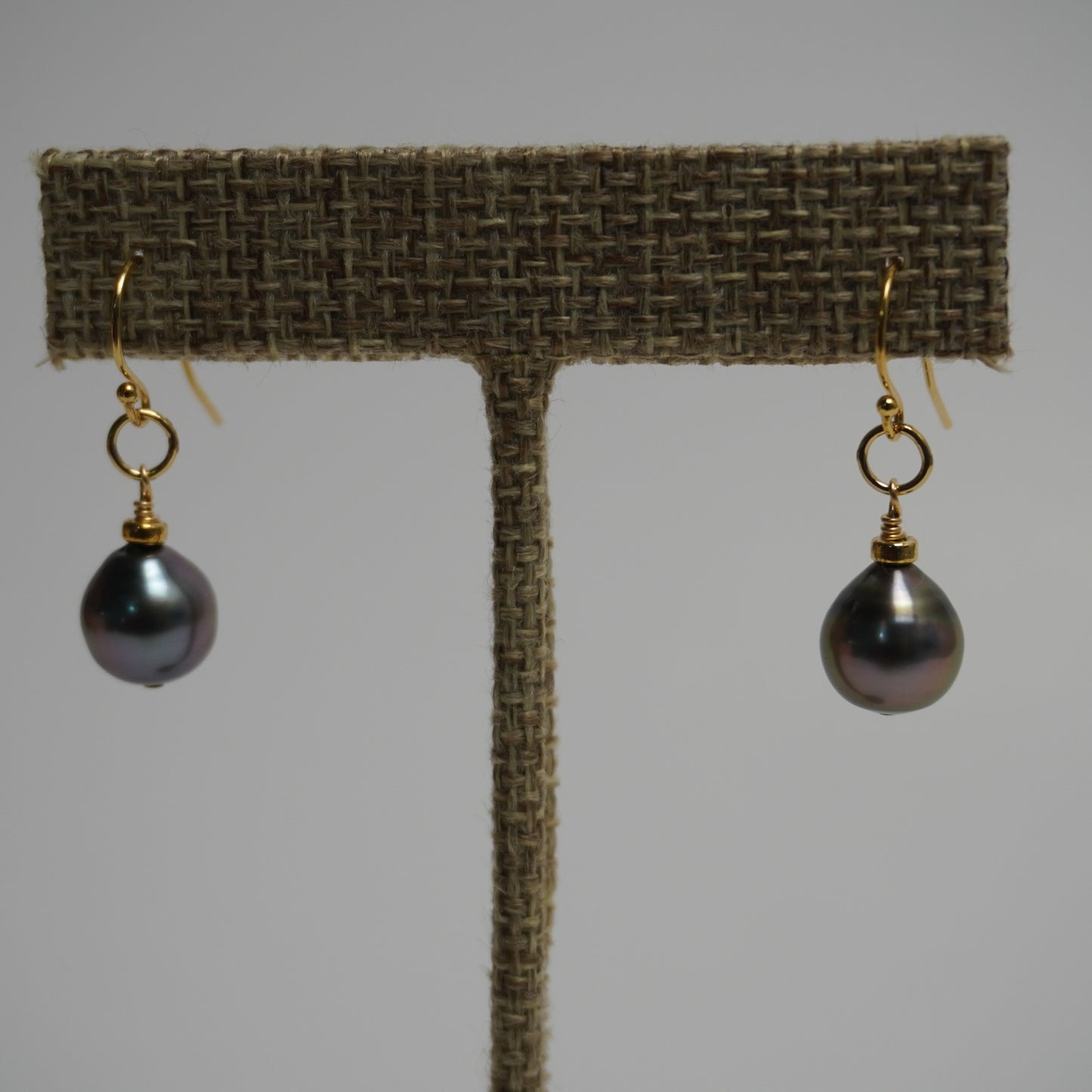 Large Peacock Tahitian Pearl Drop Earrings