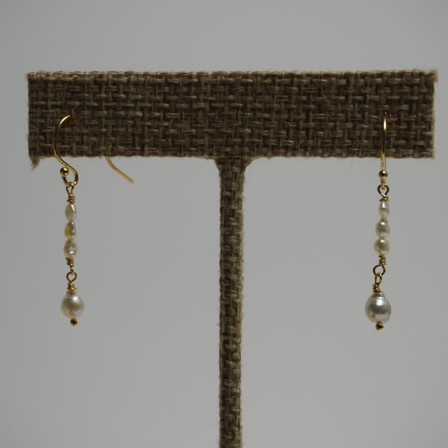 Mini Akoya & Blue Keshi Pearl Drop Earrings