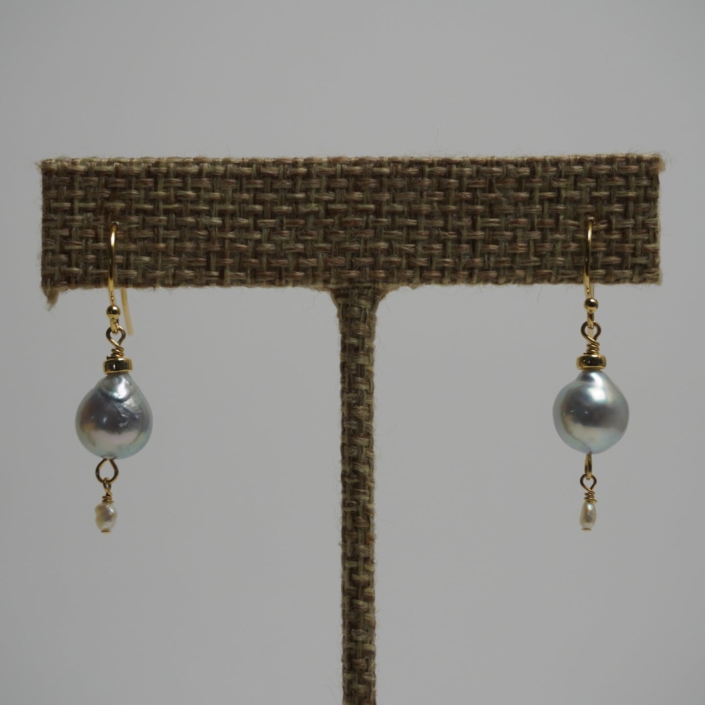 Miko // Large Blue Akoya Pearl Drop Earrings