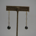Peacock Tahitian Pearl Paperclip Chain Earrings