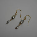 Double Tahitian Keshi Pearl Drop Earrings