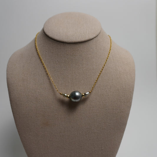 Tahitian & Keshi Pearl Centerpiece Choker Necklace