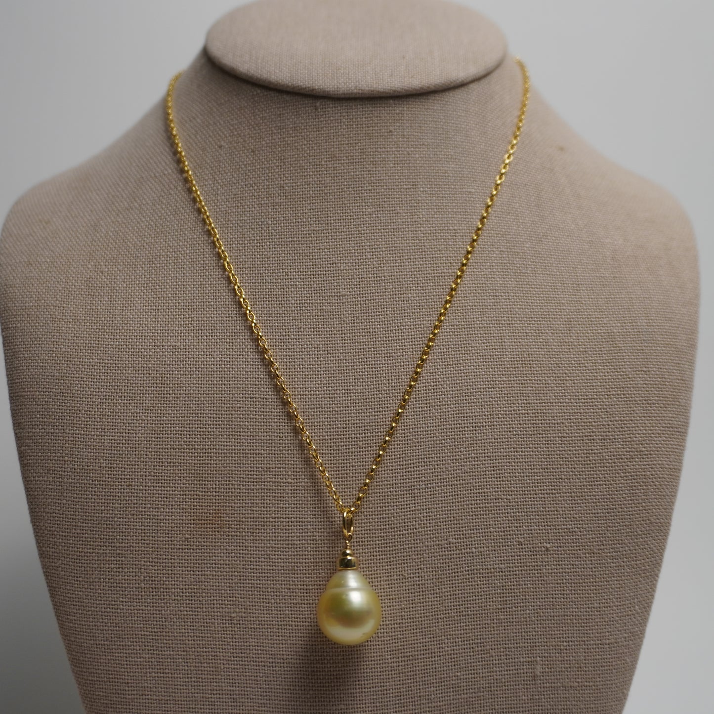 Sue // Golden South Sea Pearl Drop Necklace