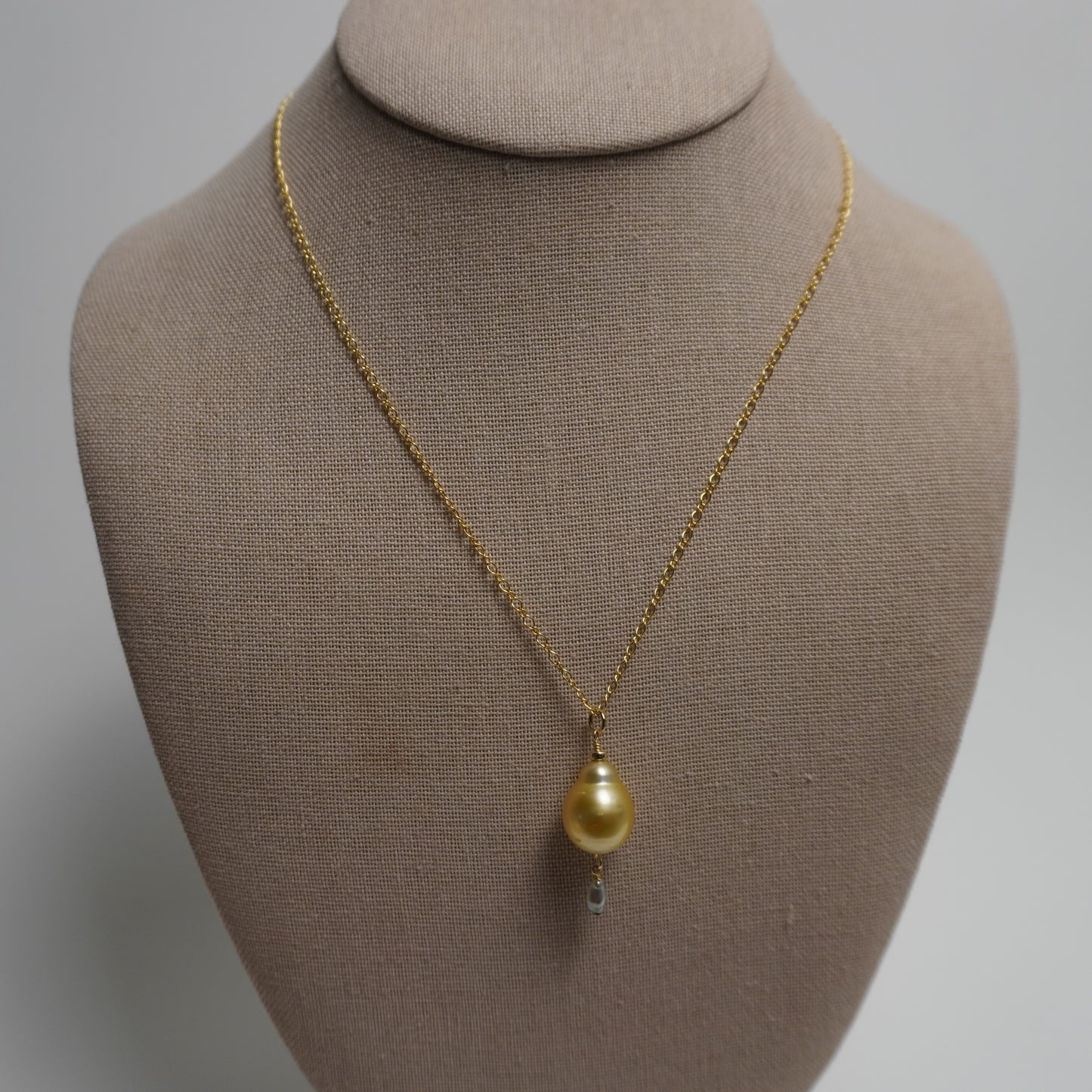 Golden South Sea Pearl Drop Necklace