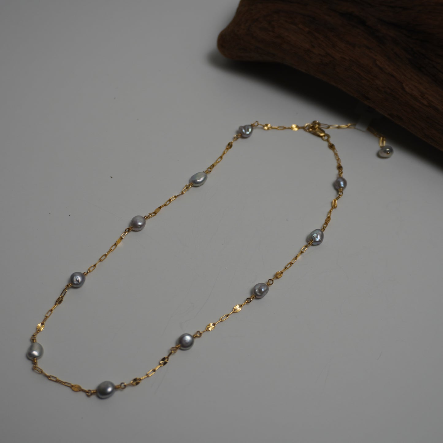Floating Grey Freshwater Pearl Necklace
